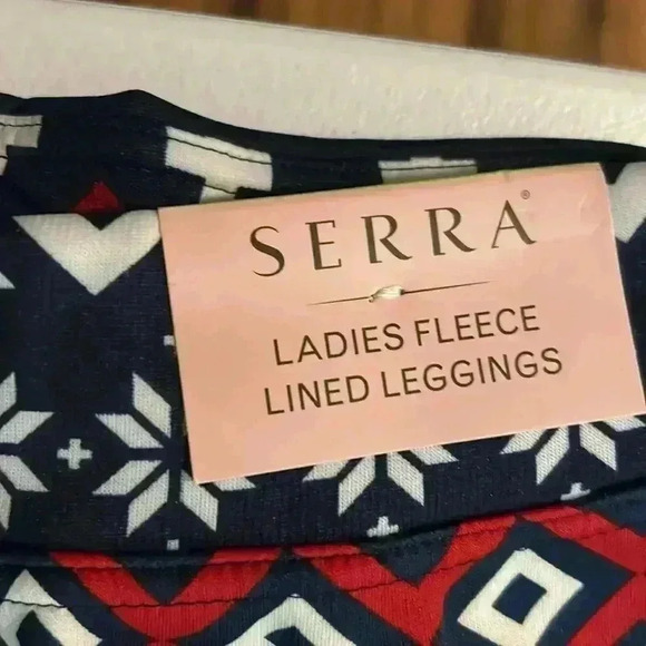 Serra Fleece Leggings. Medium. (8-10). Green, Red, Blue. NWT. - Picture 4 of 4